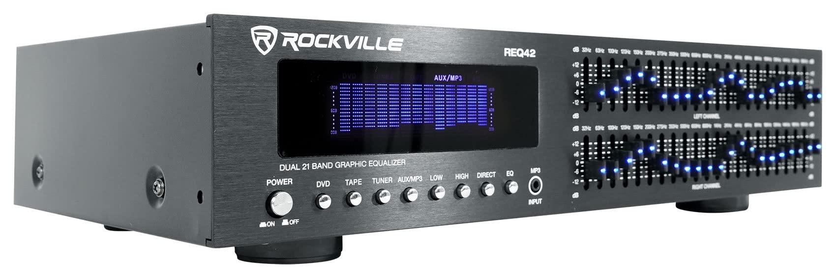 Rockville Rockville REQ42-B Black 19" Rack Mount 2 x 21 Band Equalizer