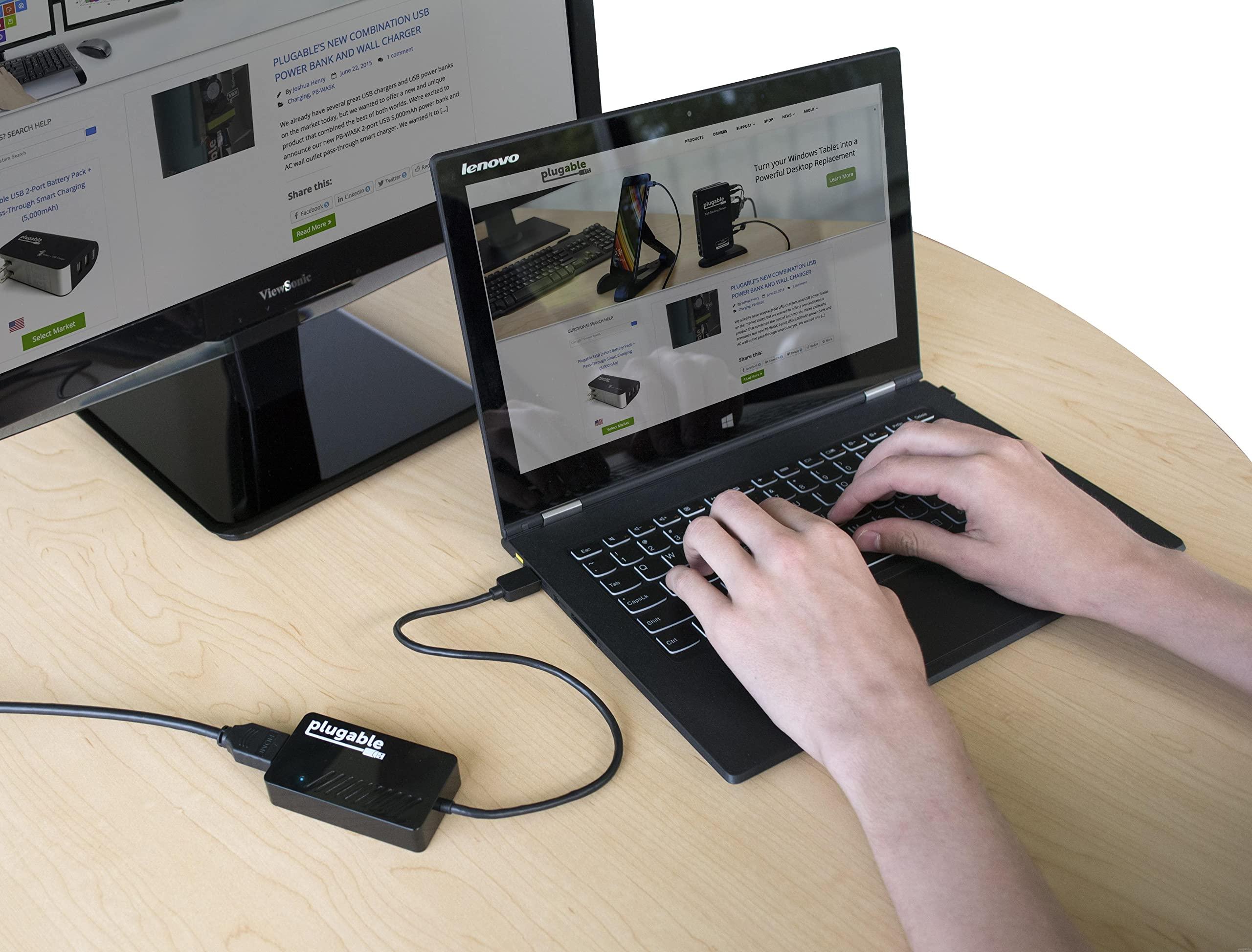 Plugable Plugable USB 3.0 to HDMI 4K DisplayLink Video Graphics Adapter for Multiple Monitors up to 3840x2160 Supports Windows, Mac, and ChromeOS
