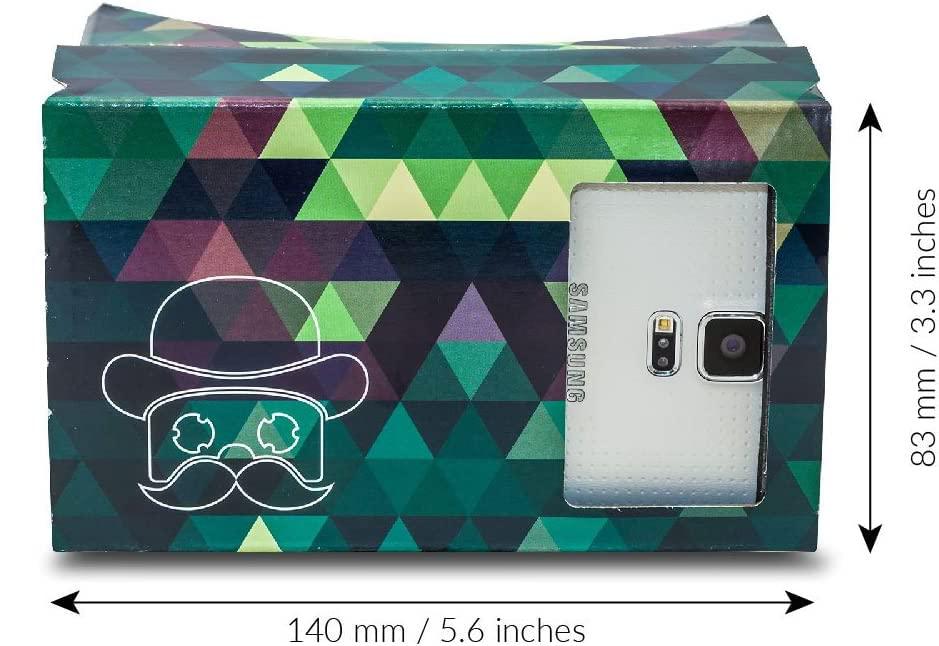 MR.CARDBOARD Google Cardboard POP! Cardboard + Free Head Strap and Cushion. for Android and iPhone. Fits Every Phone. Including Lenses. 3D Glasses VR Glasses Virtual Reality Viewer VR Goggles.