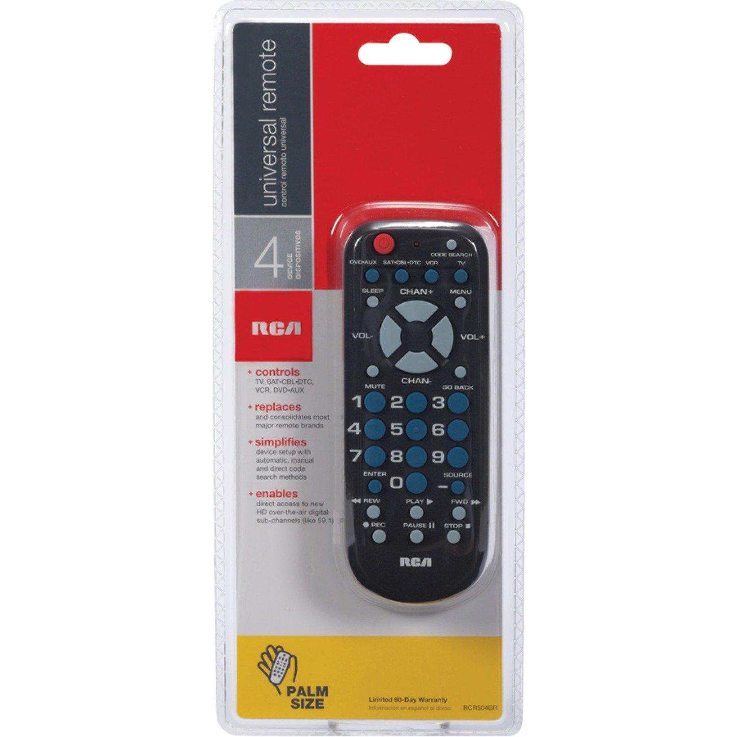 RCA RCA RCR504BR 4-Device Palm-Sized Universal Remote