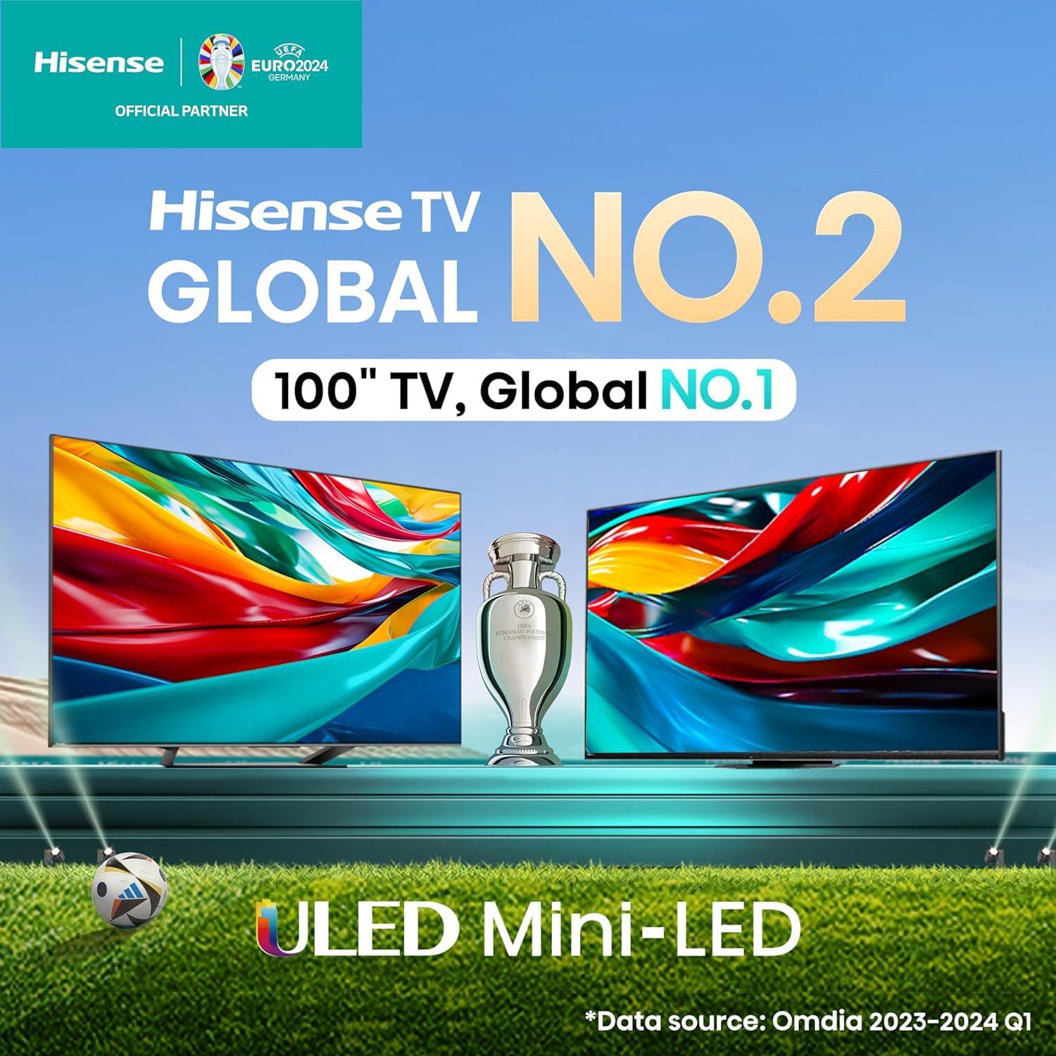 Hisense Hisense 55-Inch Class U8 Series Mini-LED ULED 4K UHD Google Smart TV (55U8K) - QLED, 480 Motion Rate, 144Hz Game Mode Pro, Dolby Vision IQ, HDMI 2.1, Alexa Compatibility, 2.1.2 Multi-Channel Audio