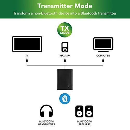 Jensen Jensen Portable Wireless Audio Transmitter & Receiver Compatible with TV, Sound System, Car & Nintendo Switch, Bluetooth Connectivity, 32-Foot Range, 13 Hours of Playback