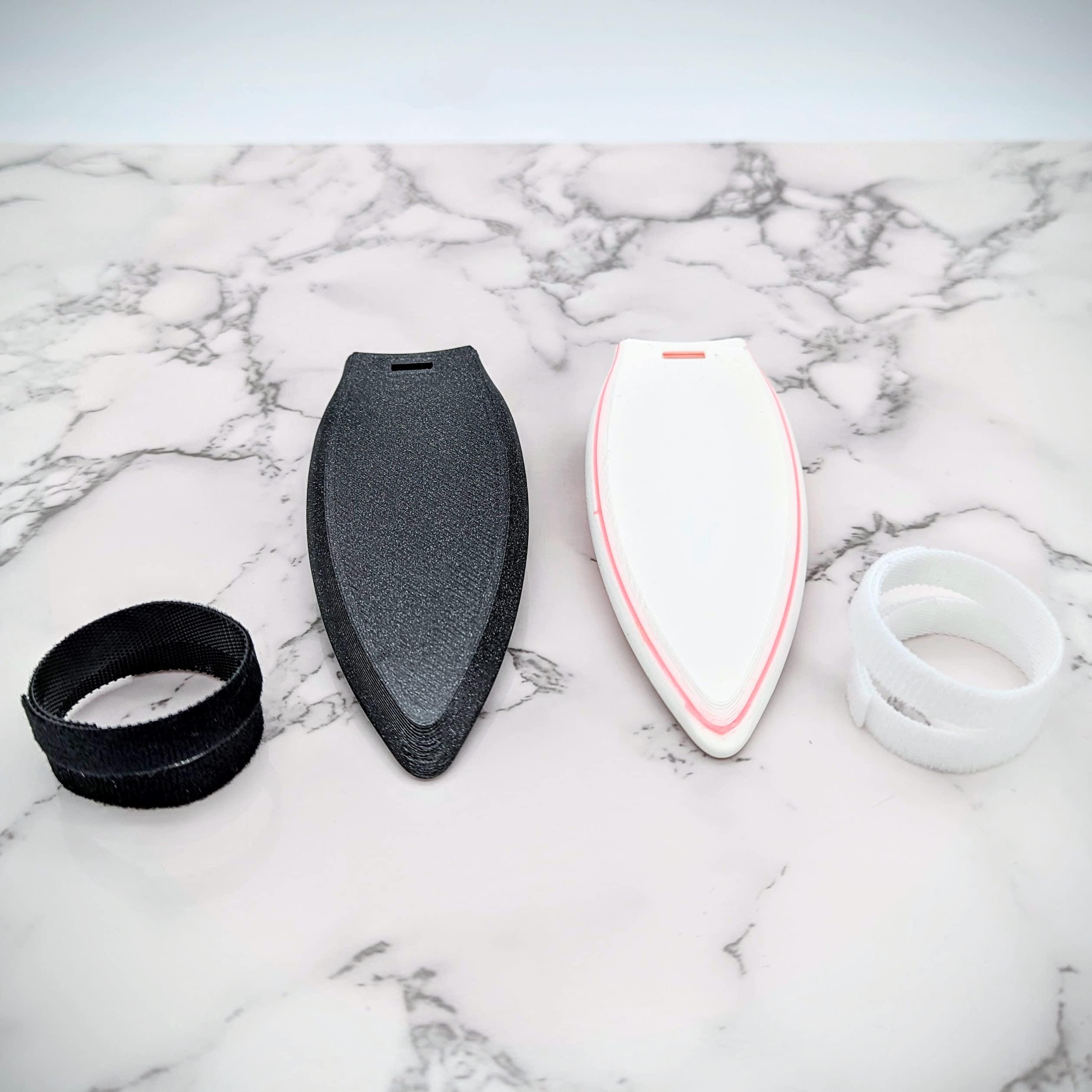 DirectNine Basics Bunny Ears for Headphones - Adorable Bunny Headphones Attachment in Various Colors with Hidden Self Fastener - Bunny Ears for Gamers and Streamers (Set of 2) (White/Pink, Straight/Bent)