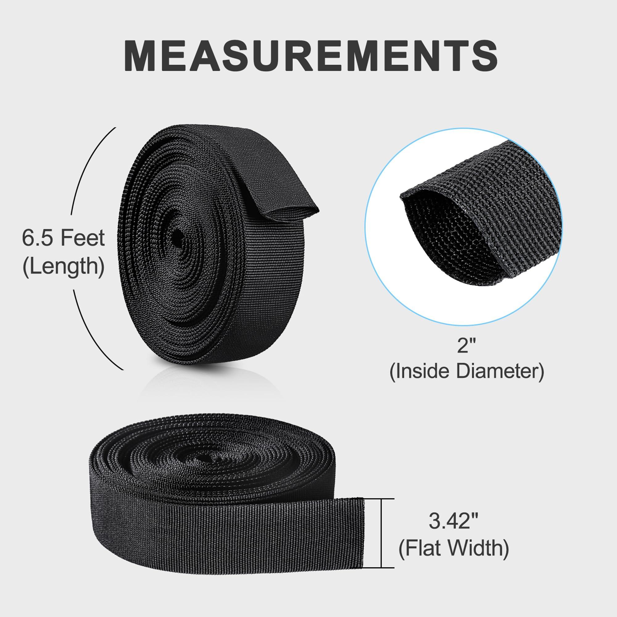 guvddliz Nylon Hydraulic Hose Protector Sleeve 6.5ft - 2 inch Hose Sheath Hydraulic Hose Wrap Cable Sleeve for Cord Tig Wire Hose Cover Management Wrap Protective Cover- Black