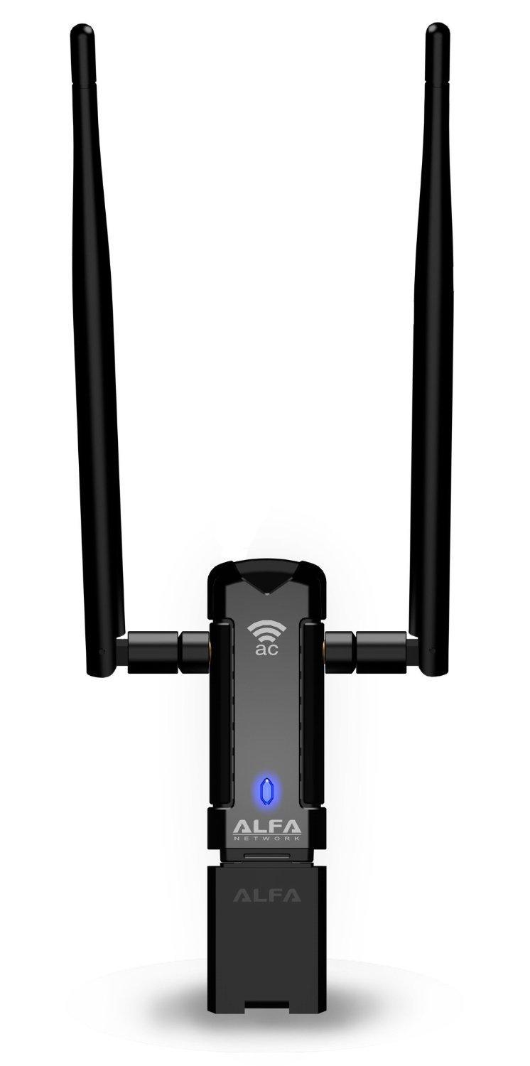 ALFA Network ALFA Network AWUS036AC Long-Range Wide-Coverage Dual-Band AC1200 USB Wireless Wi-Fi Adapter w/ High-Sensitivity External Antenna - Windows, MacOS & Kali Linux Supported