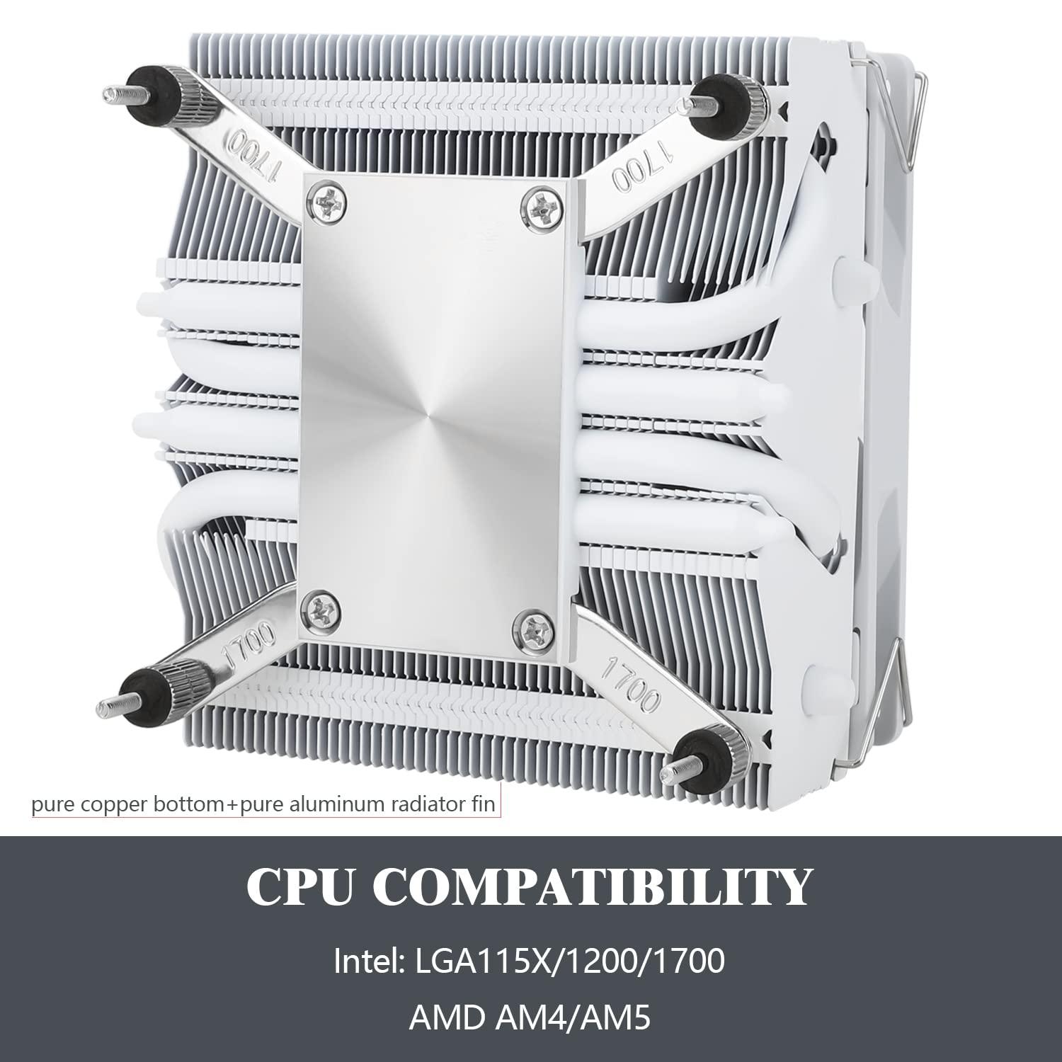 Thermalright Thermalright AXP90-X53 White Low Profile CPU Air Cooler, 53mm Height, TL-9015W Slim PWM CPU Fan, AGHP 3.0 Technology, ITX Heatsink Cooler, for AMD:AM4 AM5/Intel 1150/1151/1155/1156/1200/1700