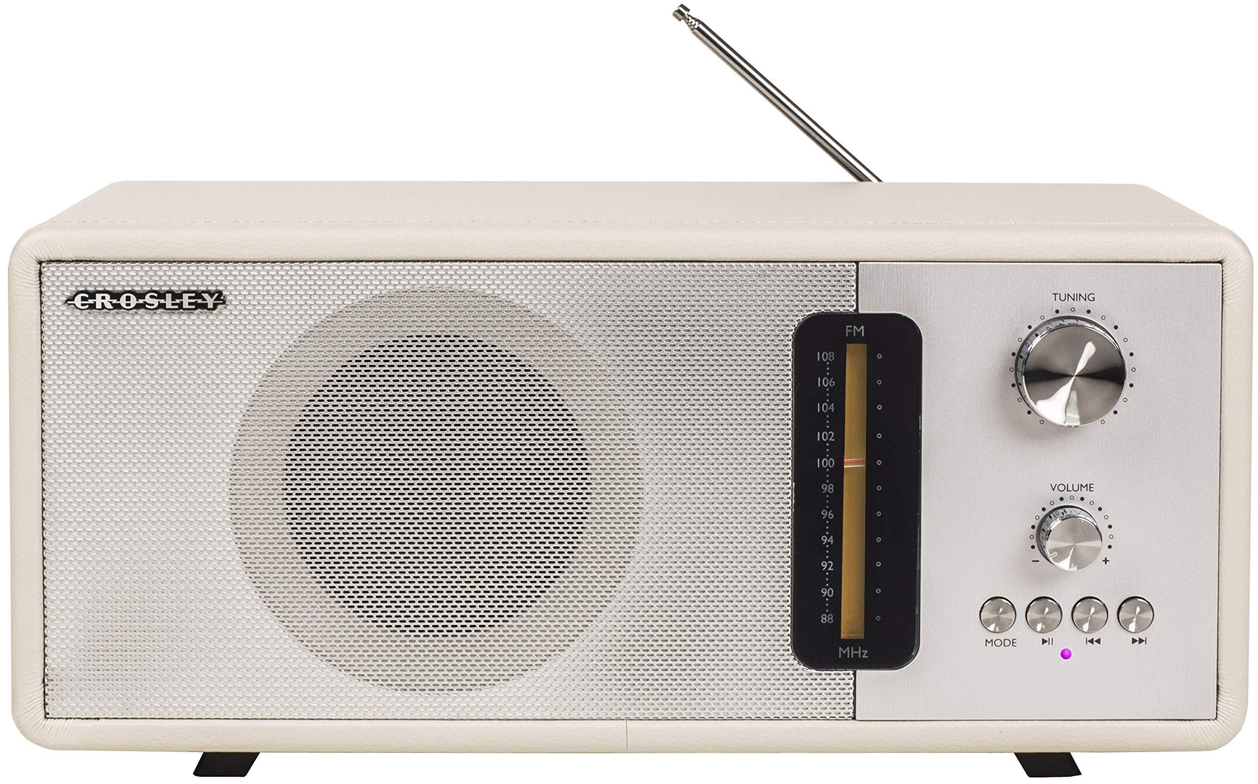 Crosley Crosley CR3037A-WS Harmony Modern Bluetooth FM Tabletop Radio, White Sand