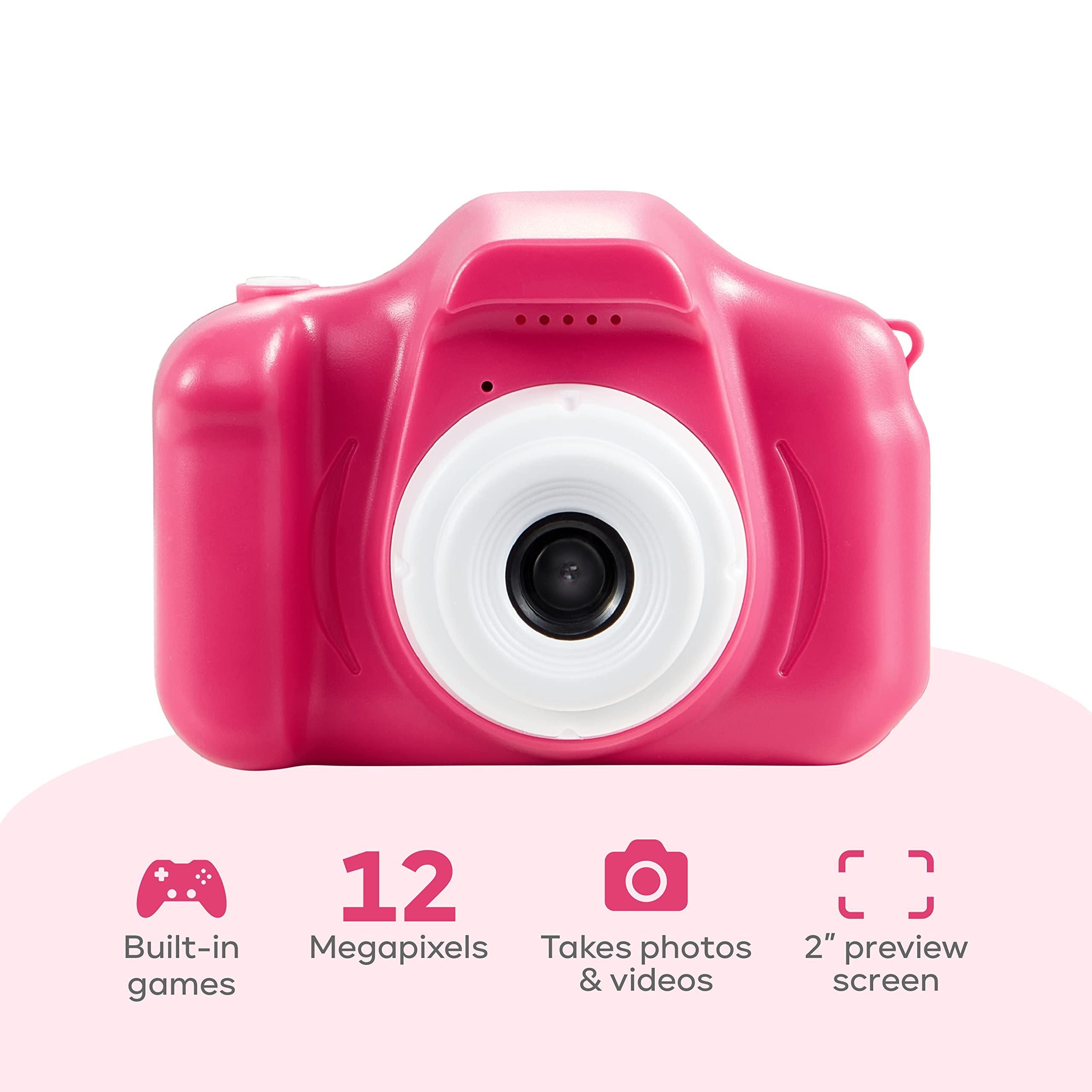 Vivitar Vivitar Kidzcam Camera - Christmas, Birthday Gifts for Boys and Girls, 12 MP HD Camera and Digital Video Recording, Kids Digital Camera Toys for Kids 5 and Up Pink