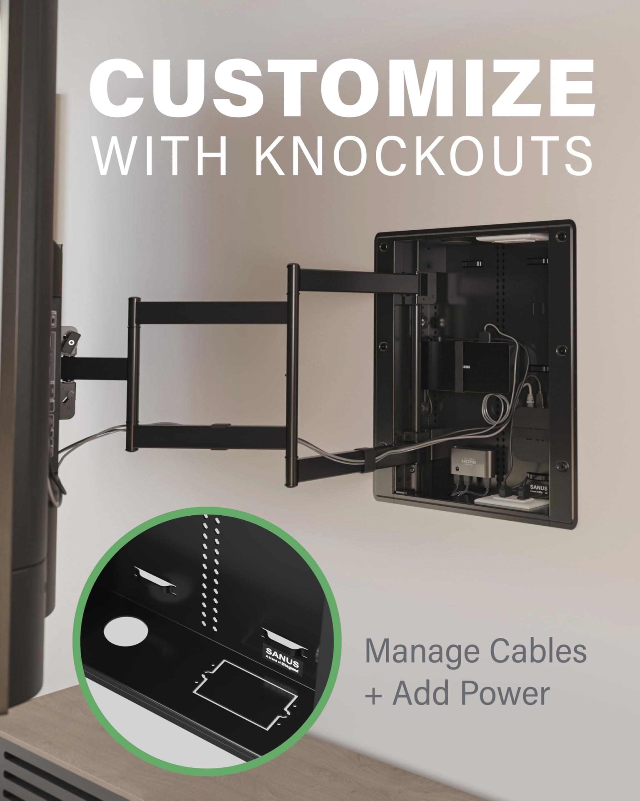 Sanus SANUS Recessed TV Wall Mount for 42"-85" Screens - Premium Full Motion TV Mount Tilts, Swivels & Extends for Optimal Views - Easy Install & Low Profile Design - VIWLF128-B2