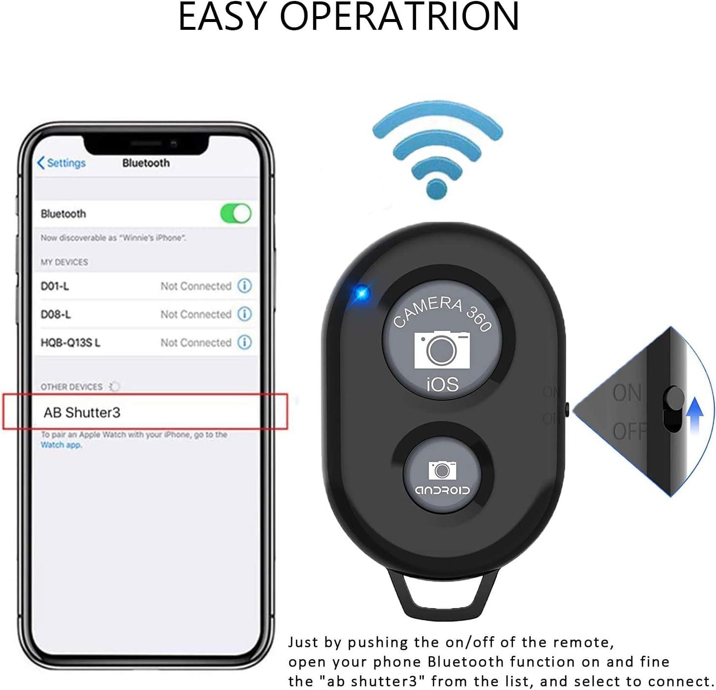 eCostConnection eCostConnection Wireless Remote Control Shutter Buttons for iPhone and Android Smartphones, 1, Black, Round with Microfiber Cleaning Cloth