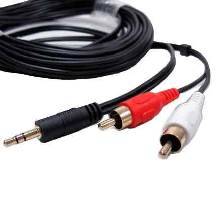SF Cable 25ft 3.5mm Stereo Male to 2 RCA Male Splitter Cable