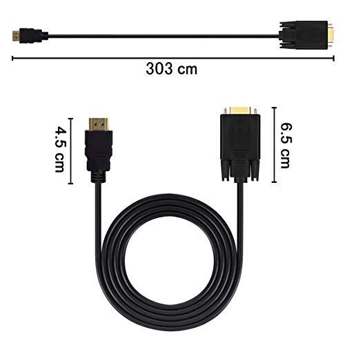 Wonlyus HDMI to VGA, HDMI to VGA Cable (Male to Male) Compatible for Computer, Desktop, Laptop, PC, Monitor, Projector, HDTV, Chromebook, Raspberry Pi, Roku, Xbox and More (10 Feet/3 Meters)