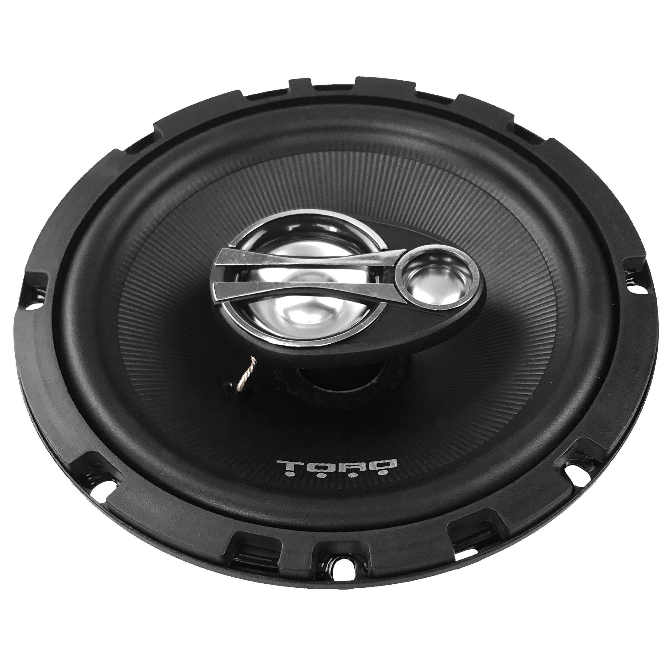 TORO TECH TORO TECH – F6, 6.5 Inch 3-Way Coaxial Car Speaker Set - 120 Watt MAX / 60 Watts RMS, Ferro Fluid Tweeters, 4 Ohm, 1” KSV Voice Coils. Two Speaker Set (Sold As Pair)