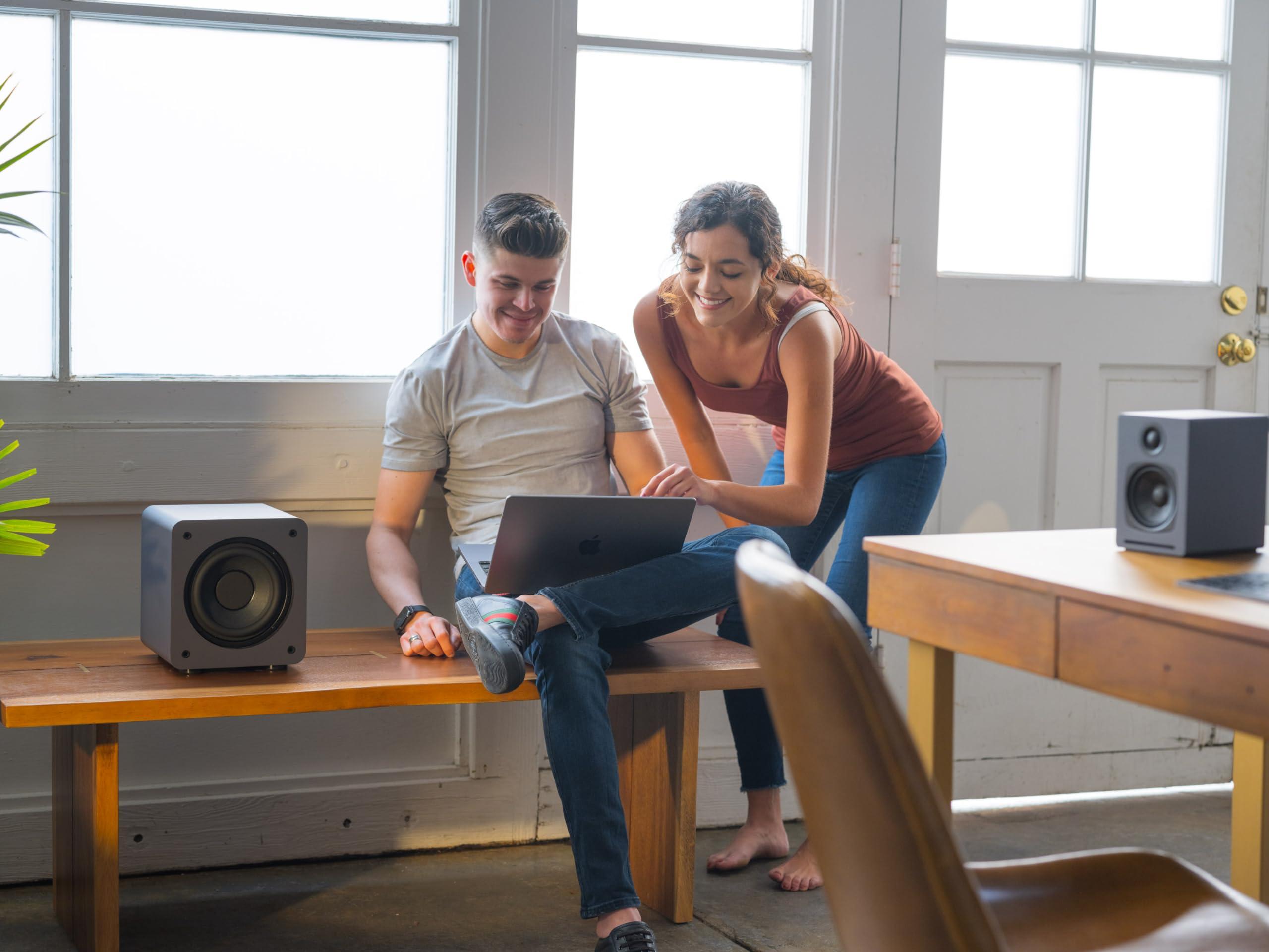 Audioengine Audioengine S6 210W Compact Powered Mini Subwoofer- Powerful Bass in a Small Package - Great for Desktops, Apartments, Offices and Gaming Setups