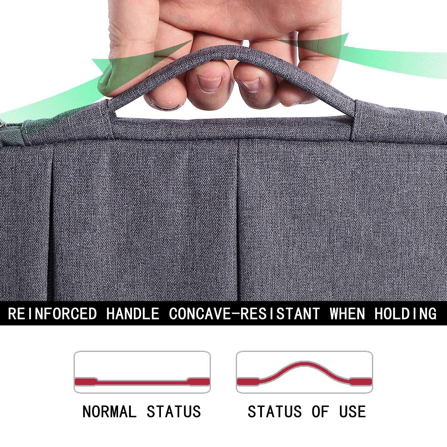 V Voova V Voova Laptop Sleeve Carrying Case 15.6 16 Inch,Slim Computer Cover Bag Compatible with MacBook Pro 15/16, Dell xps 15,15-16 Inch HP Dell Asus Acer Laptop, Dark Grey