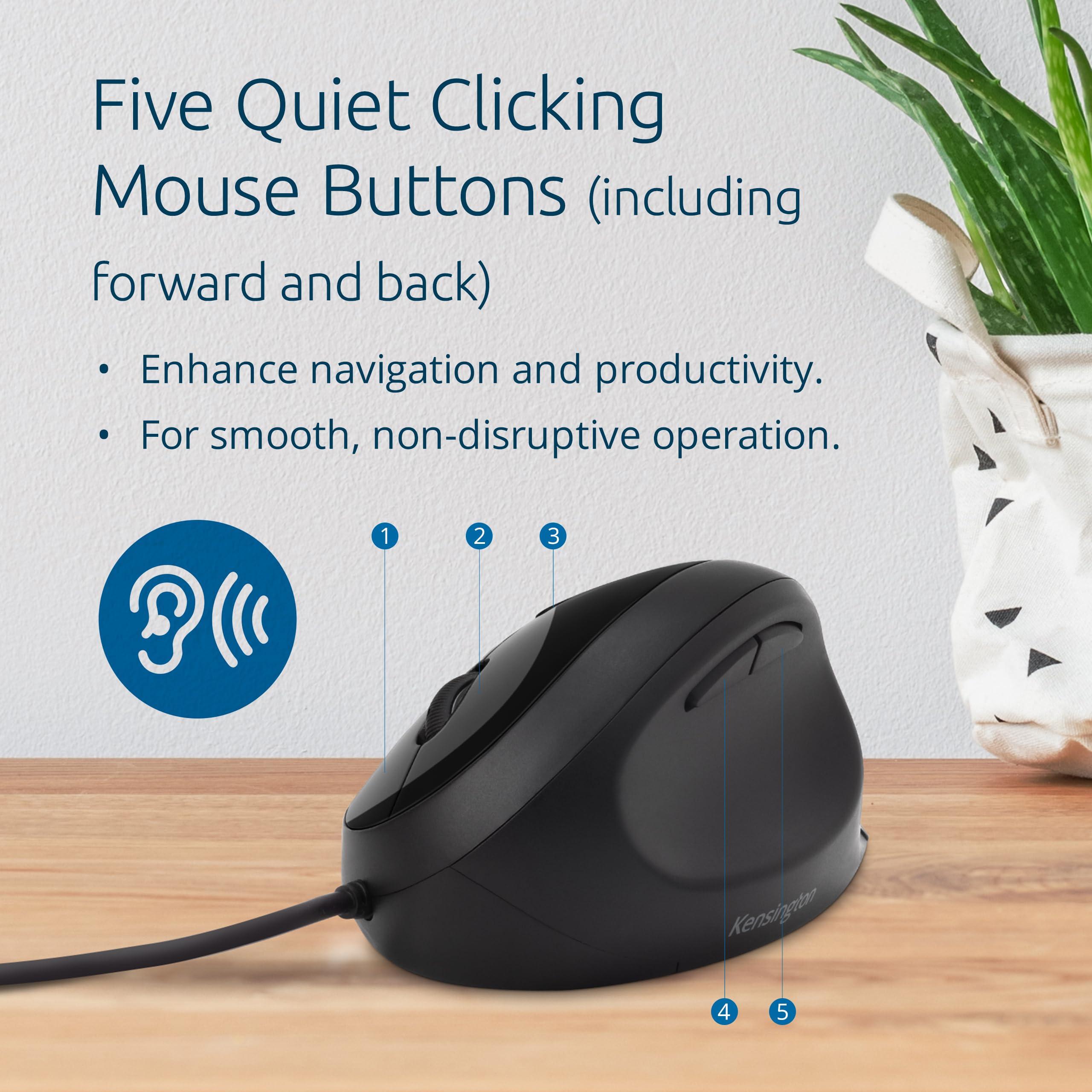 Kensington Kensington Pro Fit Ergonomic Wired Mouse Black (K75403WW)