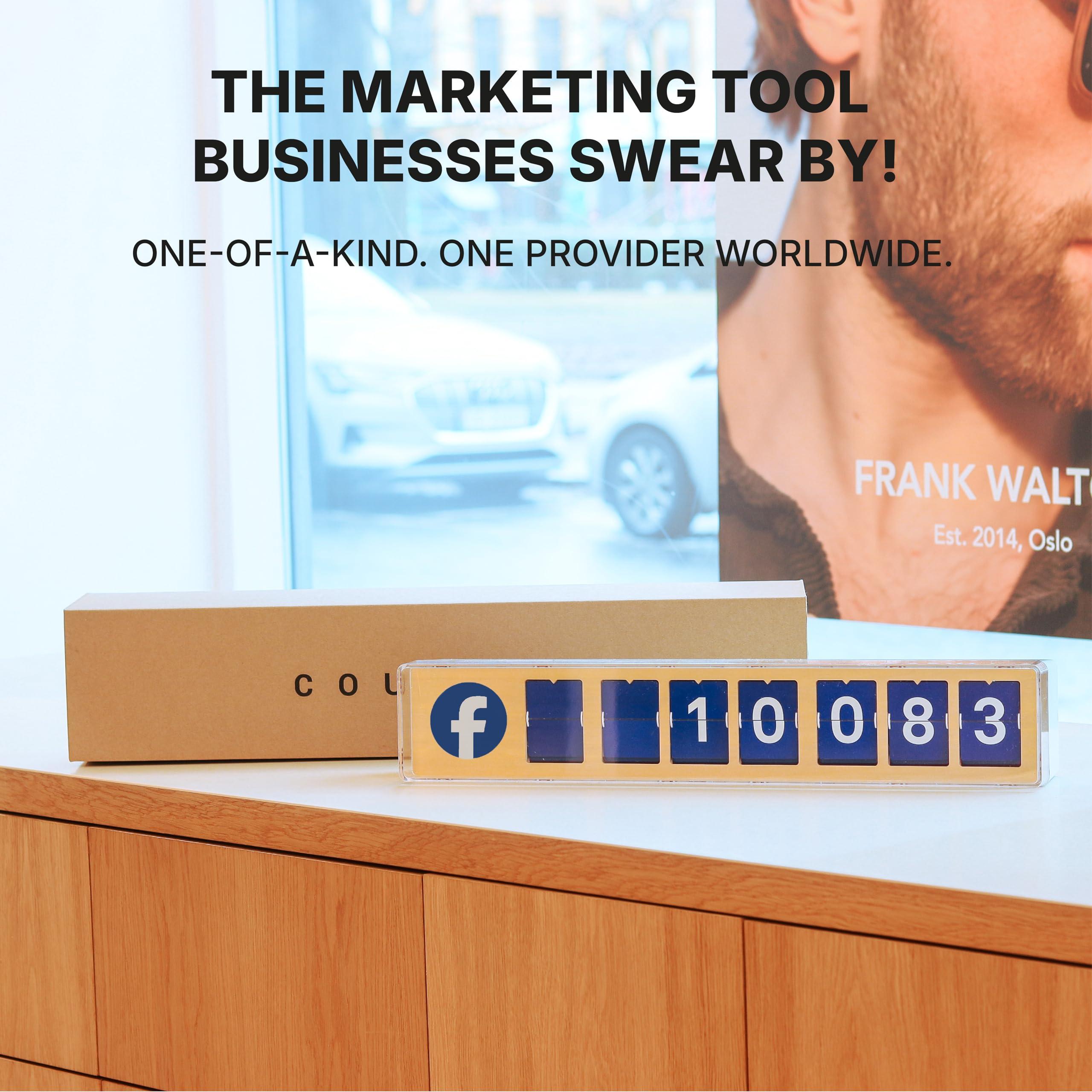 Smiirl Smiirl - Instagram Follower Counter - Physical Device Connected to Your Business Social Networks in Real Time - Interactive Display - Awareness and Loyalty Booster - Wi-Fi & Hotspot (Blue, 7 Digits)