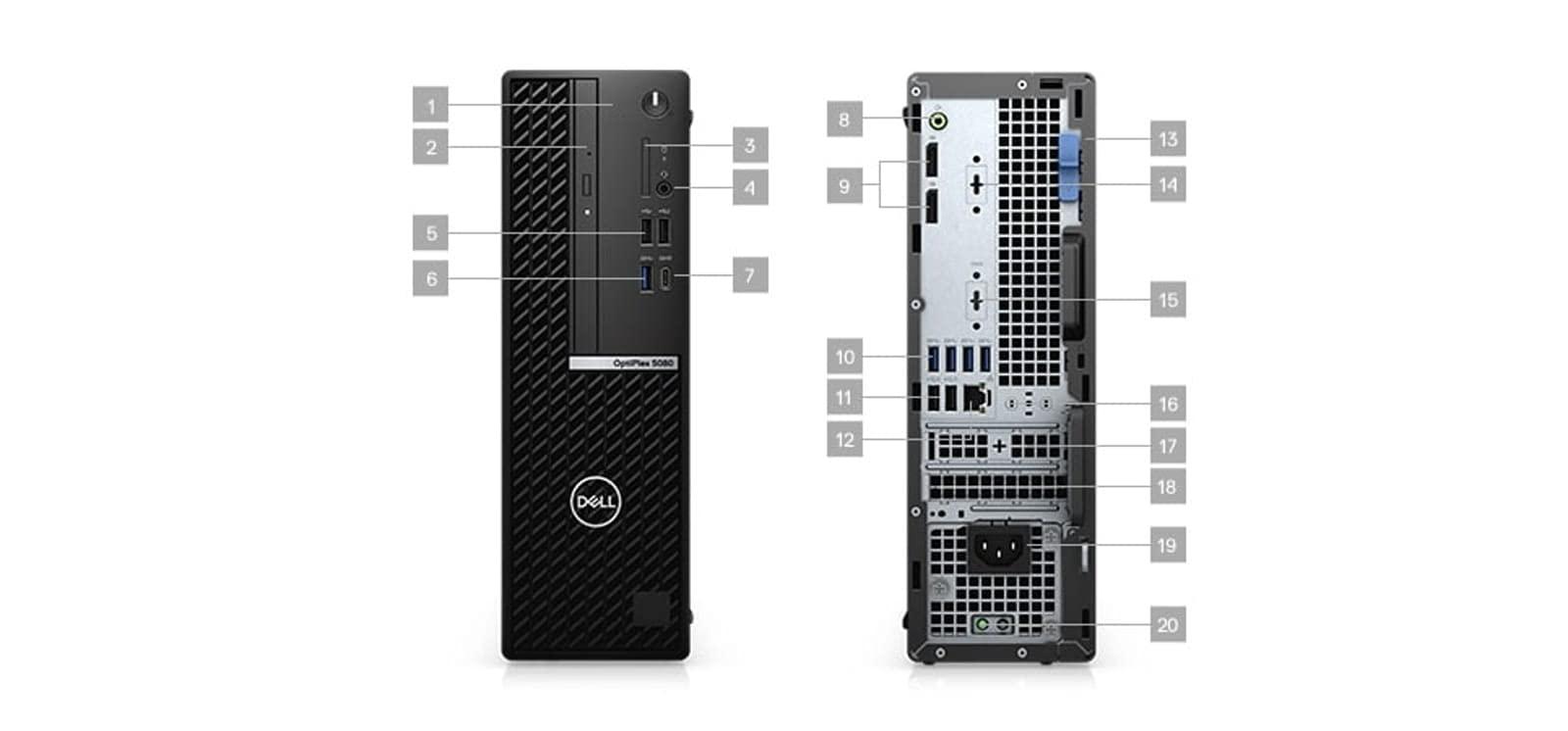 Dell Dell Optiplex 5080 SFF Desktop | Core i5-10500 - 1TB HDD Hard Drive - 8GB RAM | 6 cores @ 4.5 GHz Win 11 Pro Black (Renewed)
