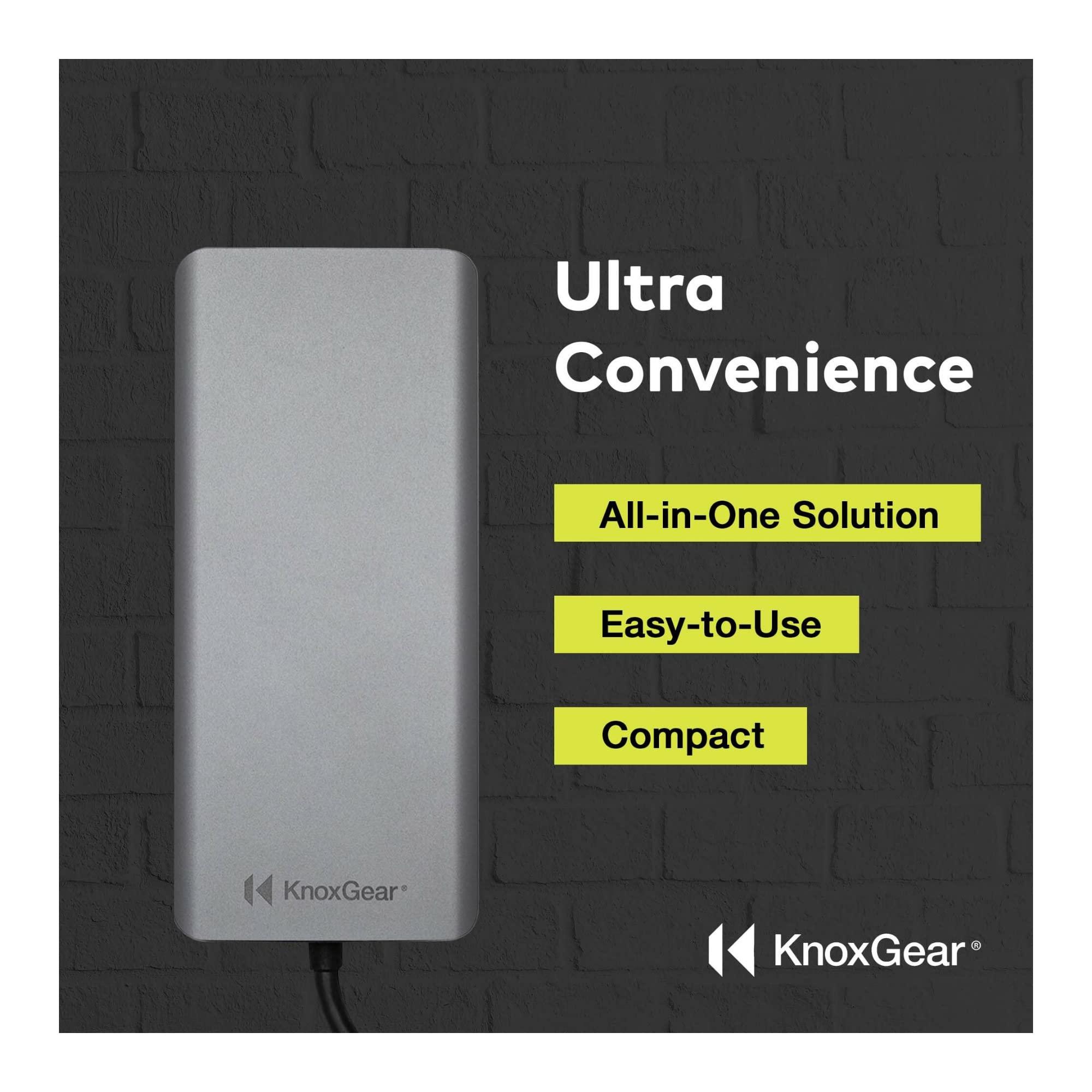 Knox Gear Knox Gear Kernel 13-in-1 USB-C Power Delivery Charging Port Hub, USB C Hub, 2 HDMI Ports, SD and MicroSD Card Slots, Data Transfer Rate of 5 Gbps, Multiport Adapter Compatible with Mac and PC Devices