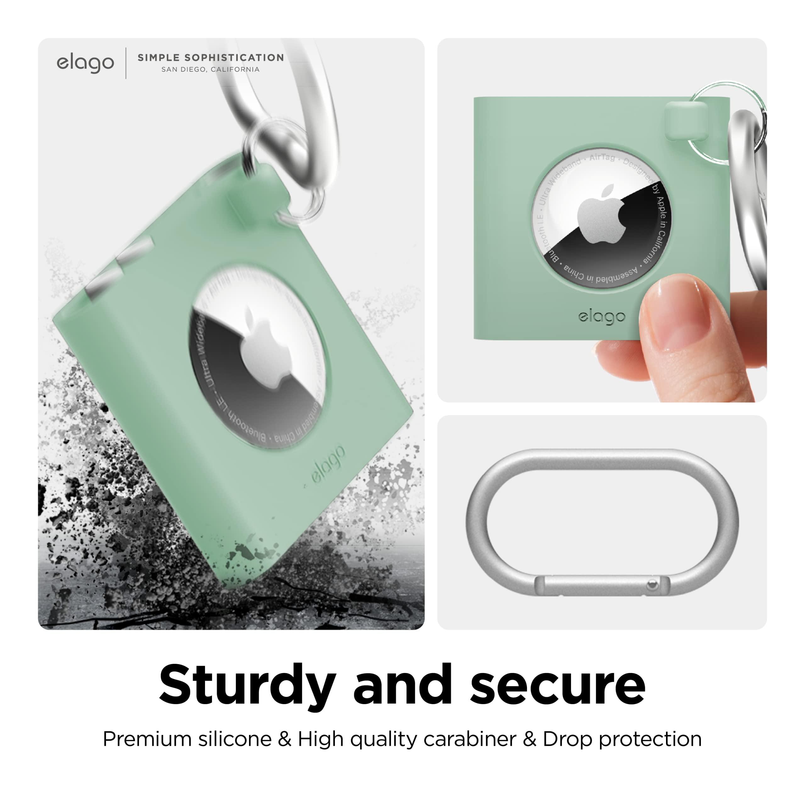 elago elago Shuffle Case Compatible with Apple AirTags Case [Mint] - Designed for Air Tag Drop Protection, Classic Retro MP3 Player Design(Track Dogs, Keys, Backpacks, Purses) Tracking Tag Not Included