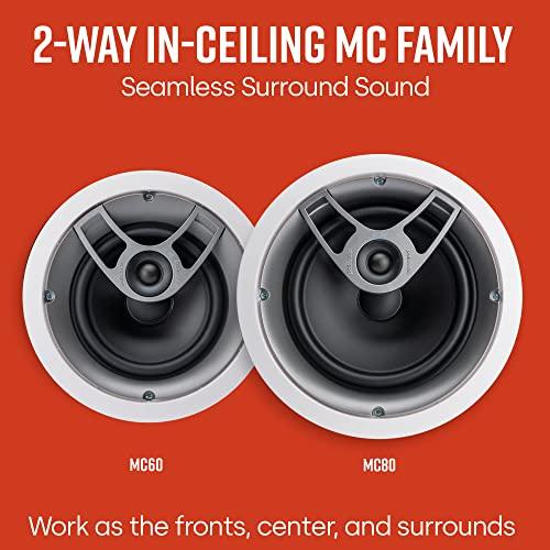 Polk Audio Polk Audio MC80 2-Way In-Ceiling 8" Speaker (Single) | Dynamic Built-In Audio | Perfect for Humid Indoor/Enclosed Areas | Bathrooms, Kitchens, Patios | White