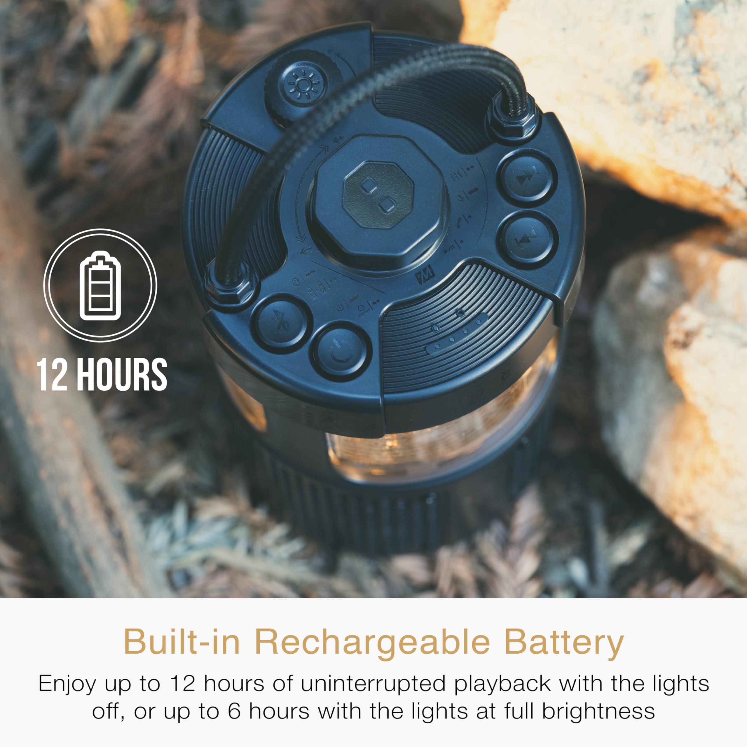 MEE audio MEE audio lightSPKR Bluetooth Wireless Speaker w/Camping Lantern: 360 Audio, 3 Audio Modes, 2 Light Colors & Infinite Brightness Adjustment, IPX6 Waterproof for Indoor & Outdoor use (Midnight Black)