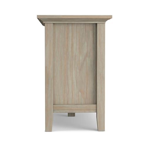 SIMPLIHOME SIMPLIHOME Redmond SOLID WOOD Universal TV Media Stand, 72 inch Wide, Transitional, Living Room Entertainment Center with Storage, for Flat Screen TVs up to 80 inches in Distressed Grey