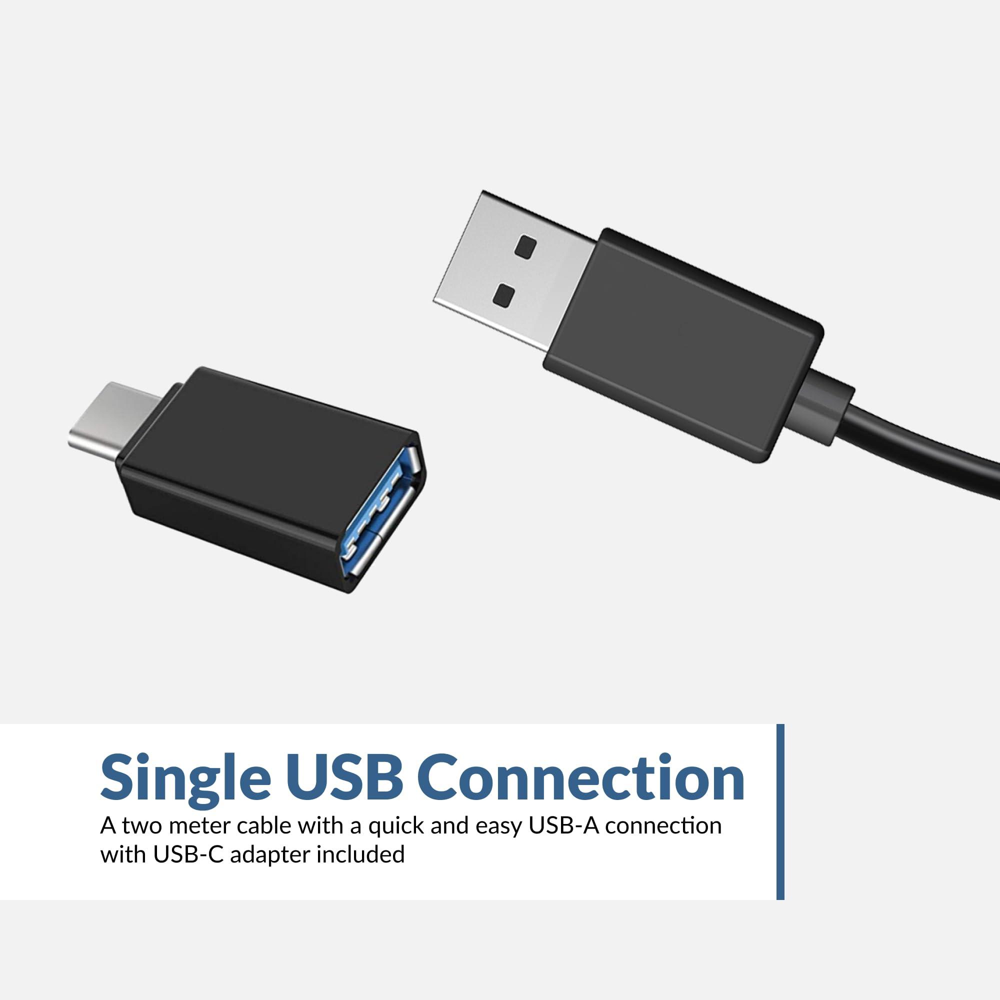 Cyber Acoustics Cyber Acoustics USB Speaker Bar (CA-2890) Stereo USB Powered Speaker, Easily Clamps to Monitor, Convenient Controls
