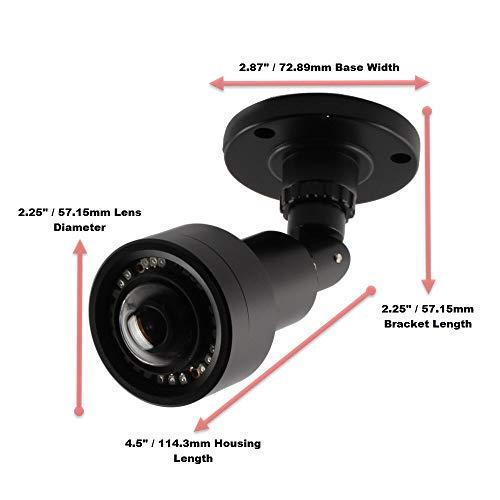 CCTV Camera Pros CCTV Camera Pros AHD-BL25 Wide Angle Security Camera, 180 Degree Color Indoor/Outdoor Bullet, 1080p HD TVI AHD CVI CVBS, IR, BNC, Black Weatherproof Housing
