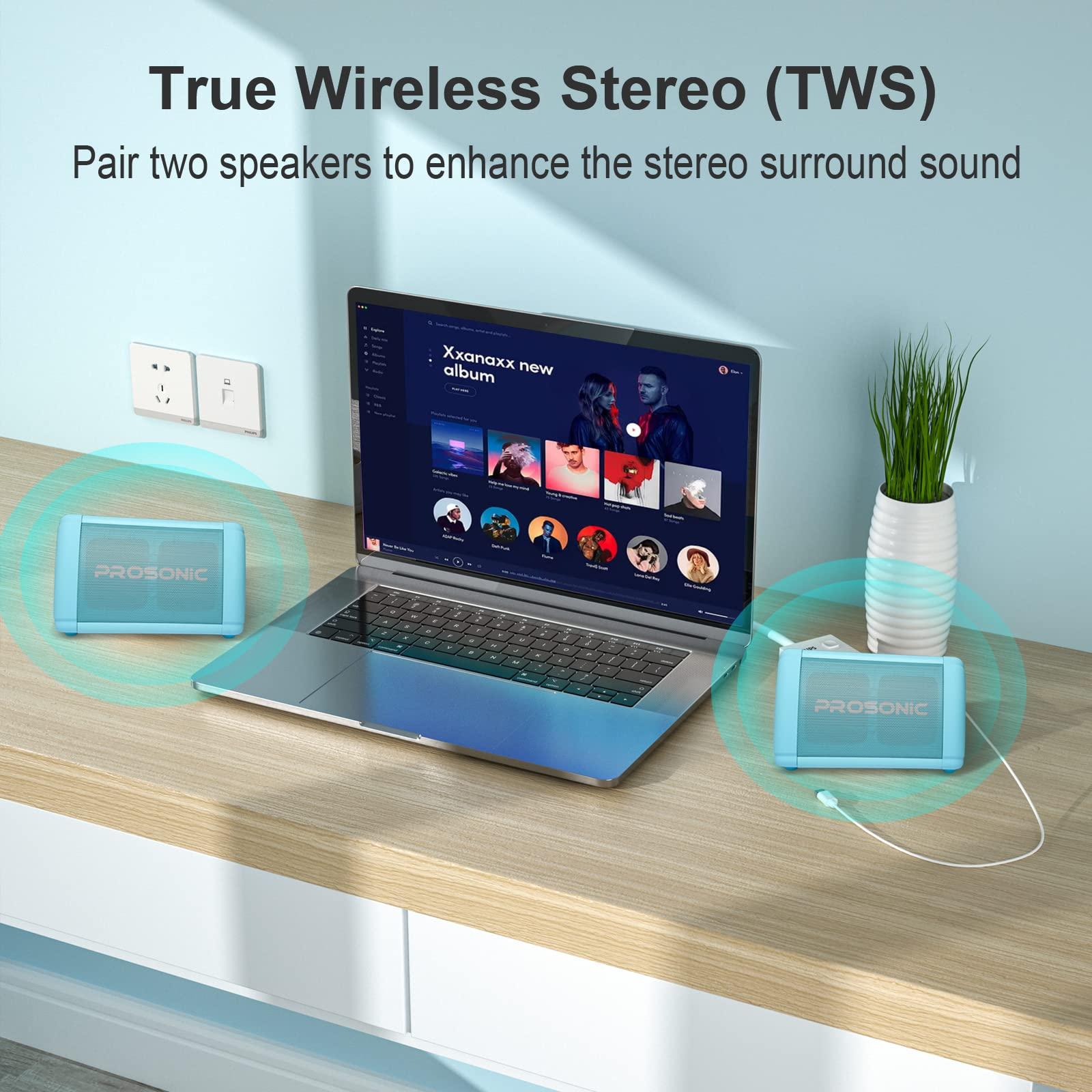 P Prosonic Prosonic BT3 Portable Wireless Bluetooth Speaker with 10W Stereo Sound & Bass Boost -Rich Sound & Intense Bass -Bluetooth 5.0 -Microphone -IPX5 -in & Outdoor Speaker (Blue)