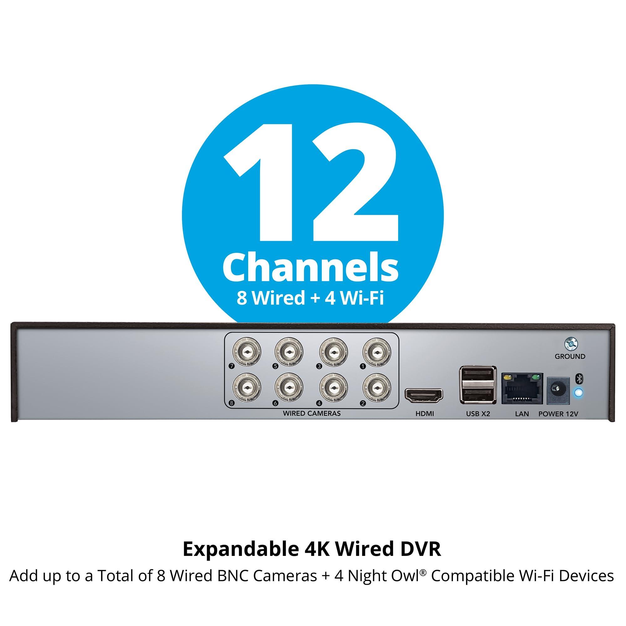 Night Owl Night Owl 2-Way Audio 12 Channel 4K DVR with Customizable Storage - Add up to 12 Total Devices