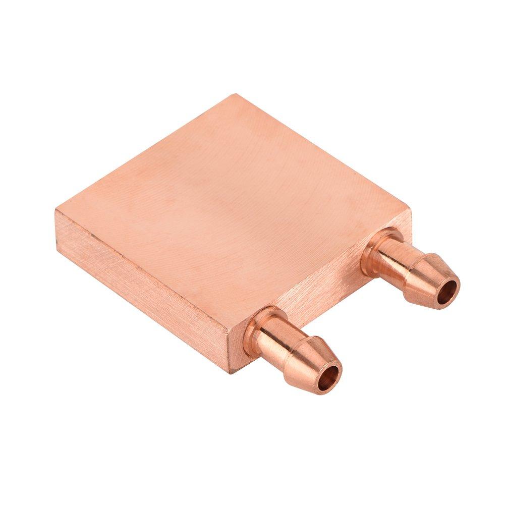 Wisoqu Copper Water Cooling Block, CPU Cooling Block Liquid Water Cooler Heat Sink System for Graphics GPU Head CPU, 40mm X 40mm X 12mm