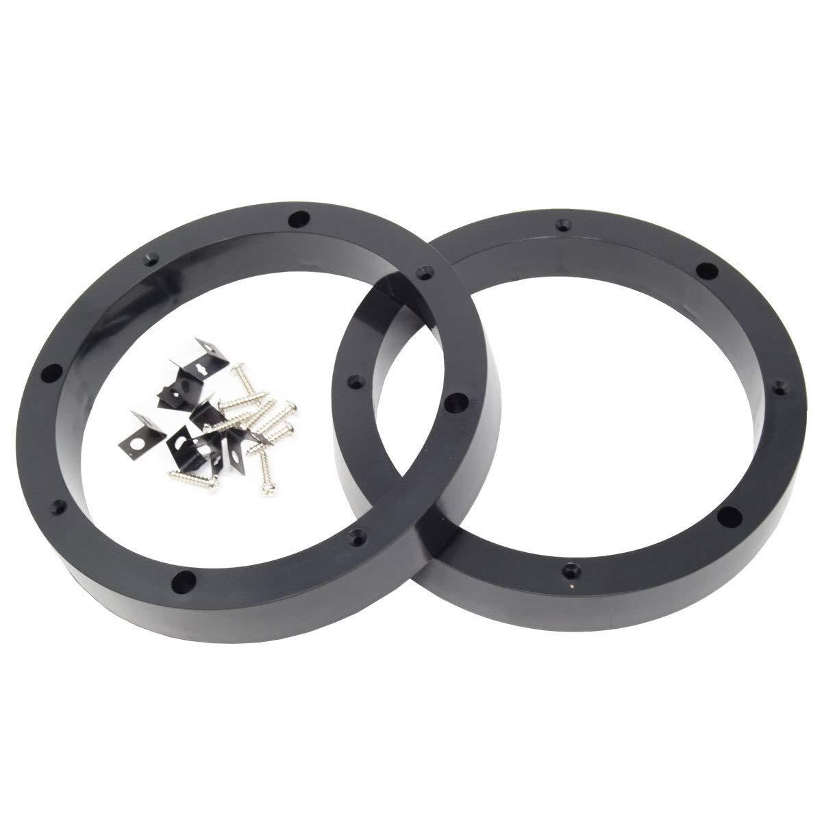 Audiopipe Audiopipe 1 Pair 6.5\" Plastic Speaker Spacer Rings - Subwoofer Mid Range Custom Installation Mounting Adapter, Black