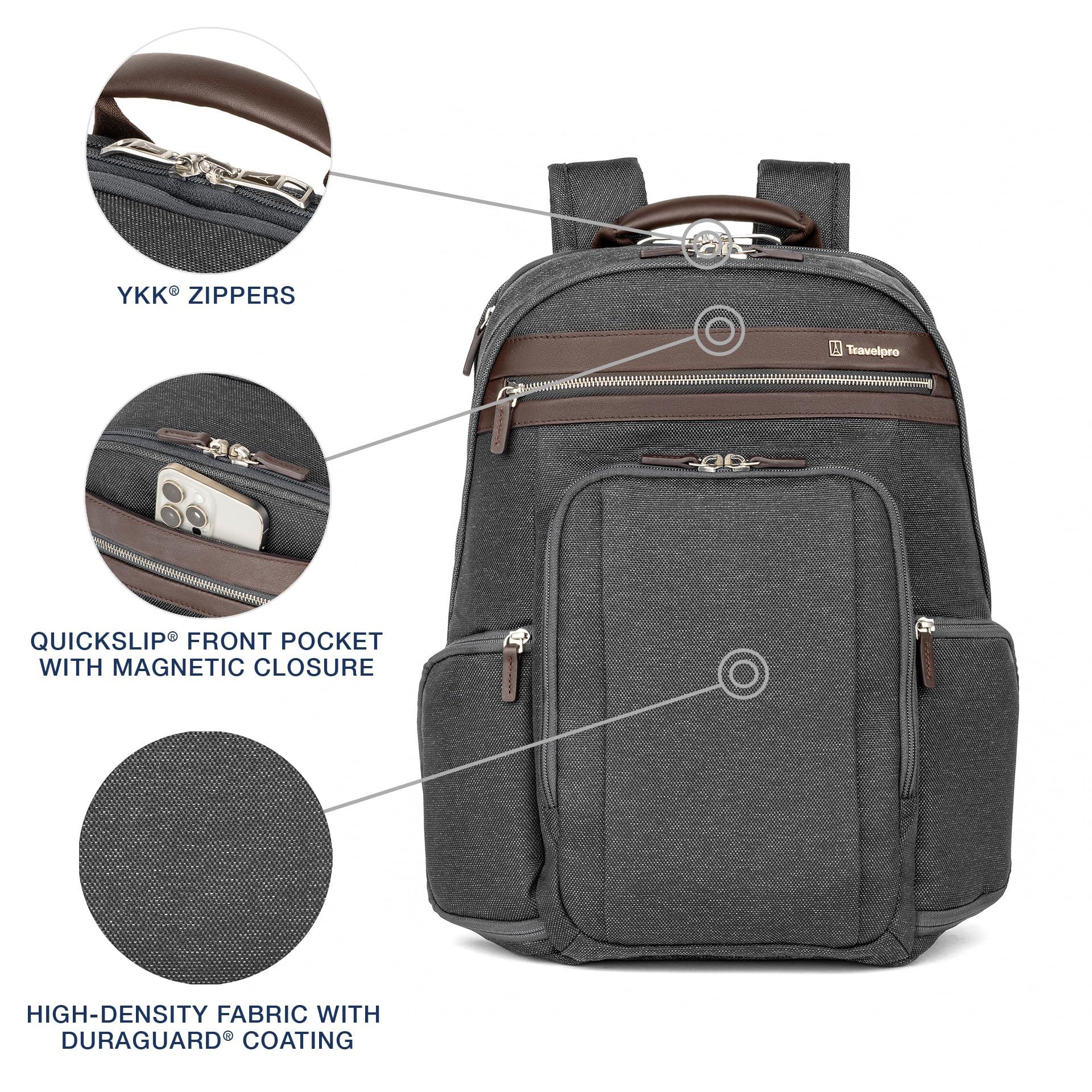 Travelpro Travelpro Platinum Elite Business Laptop Travel Backpack, Fits up to 16 Inch Laptop, Water Resistant, Men and Women, Vintage Grey