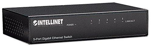 Intellinet Network Solutions Intellinet 5-Port Gigabit Ethernet Network Switch, Ethernet Splitter - Unmanaged | Plug & Play | Auto Traffic Optimization | Fanless Metal Housing - for Computer Networking Hub, Desktop – 530378