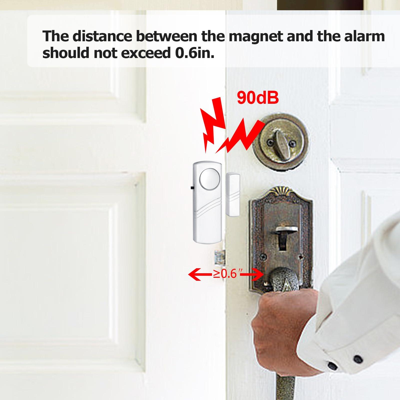 PLOJOP Security Door Window Alarm, 90DB Wireless Sensor Door Window Burglar Alarm, Door Alarms for Kids Safety, Easy Installation Doorbell Alarms for Office House Window Pool (16 Pack)