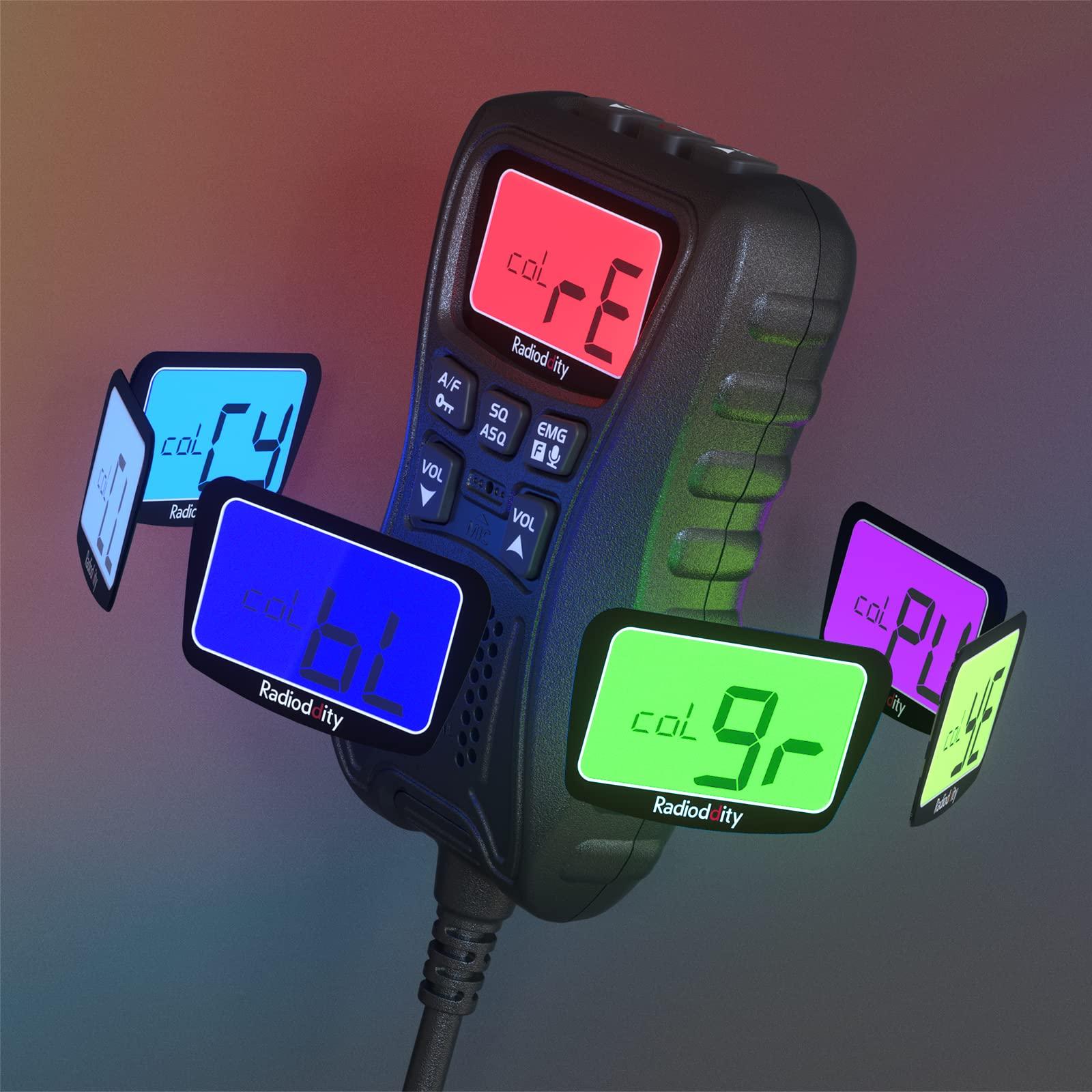 Radioddity Radioddity CS-47 Small CB Radio, AM/FM, 40-Channel, One Hander Microhone Built-in Speaker Noise Reduction, Large 7-Color Backlit LCD Display, VOX, RF Gain Long-Range for Offroad, Trucker, Backcountry