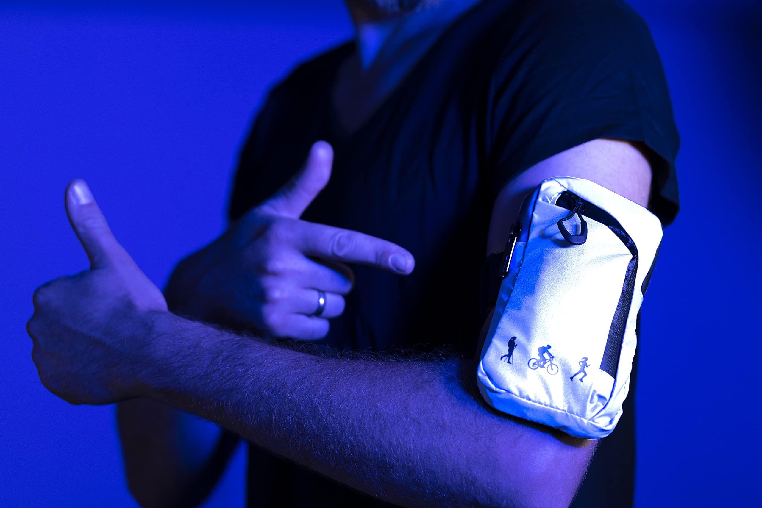 Troika Troika ABG03/GY Arm Bag with 2 Zipped Compartments Polyester in Grey/Black Reflective, Grey/Black, 12cm, Modern