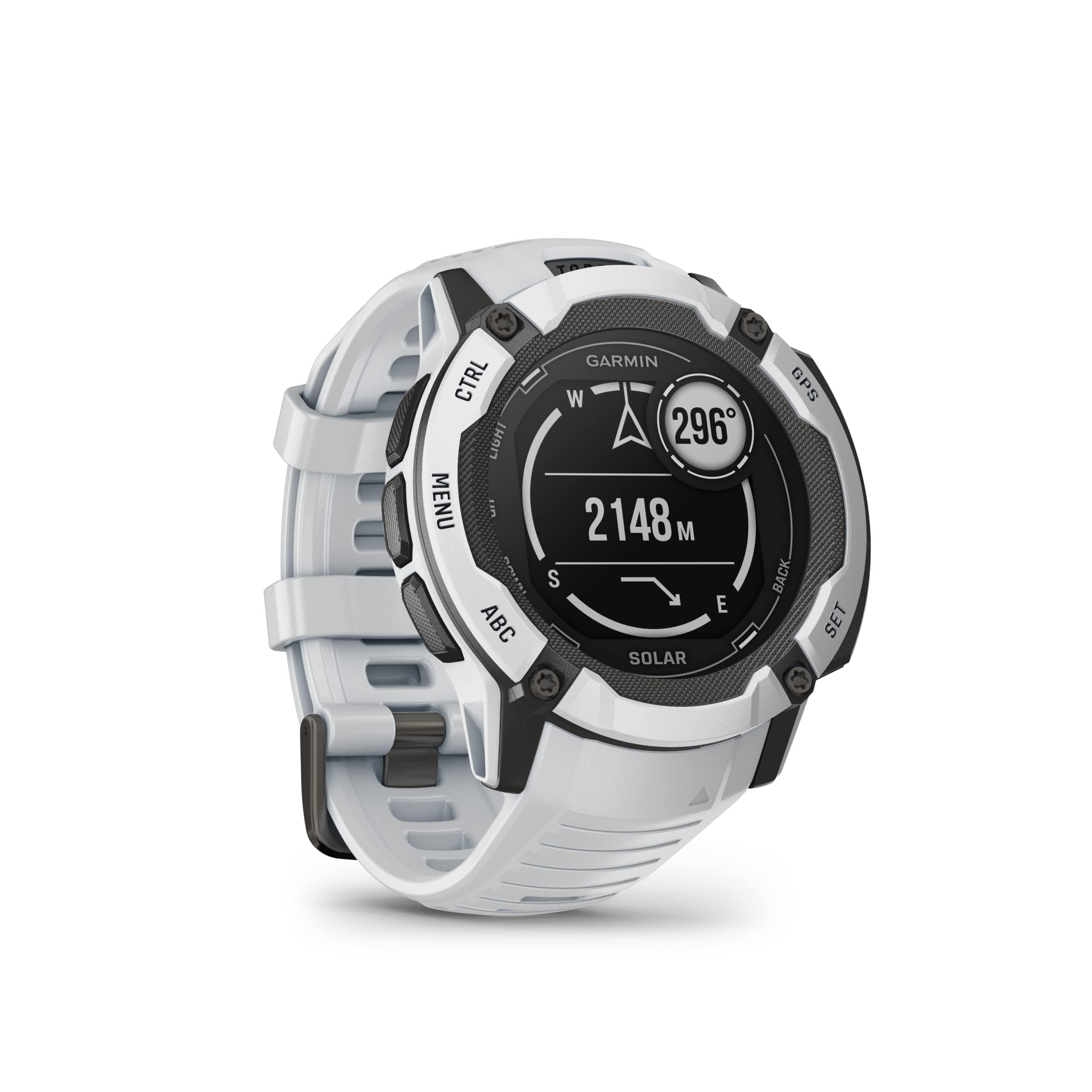 Garmin Garmin Instinct 2X Solar, Rugged GPS Smartwatch, Built-in Flashlight, Solar Charging Capability, Multi-Band GNSS, Whitestone
