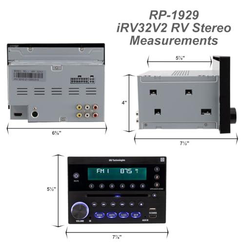 iRV Technologies iRV Technology iRV32V2 AM/FM/CD/DVD/MP3/MP4/HDMI in&out w/ ARC/Digital 2.1/Surround Sound/Bluetooth/CEC/NFC,3 Zones Wall Mount RV Radio Stereo w/ APP Control, USB using 5V charging both Android&Apple
