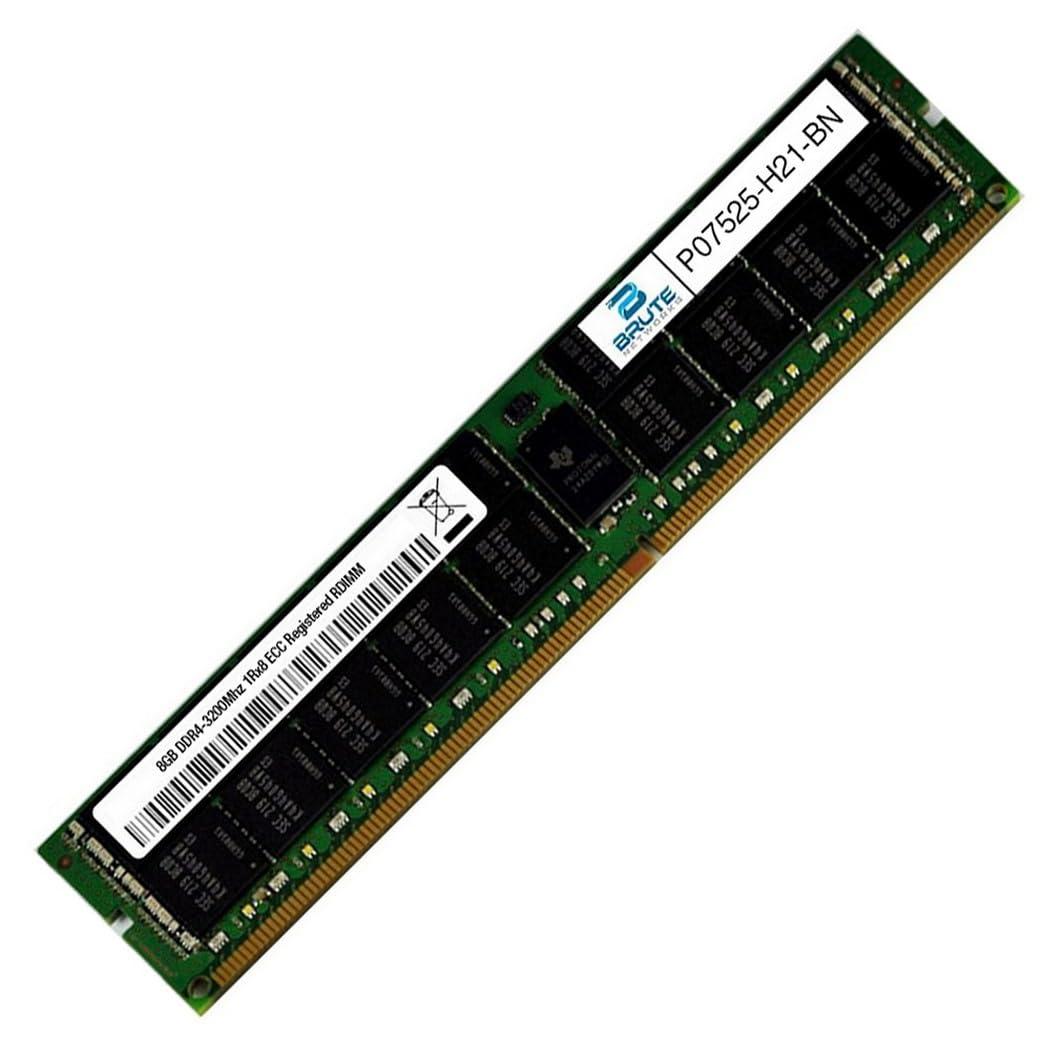 Brute Networks Brute Networks P07525-H21-BN - 8GB PC4-25600 DDR4-3200Mhz 1Rx8 ECC Registered RDIMM (Compatible with OEM PN# P07525H21)