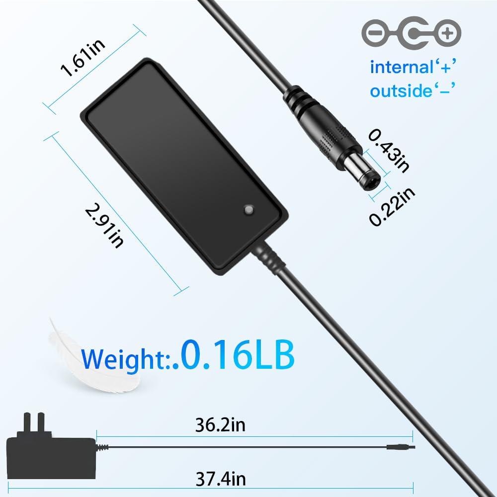 MTDZKJG 6V 2A Power Supply Adapter AC 100-240V to DC 6Volt 2Amp 1A Transformer Power Cord with 5.5 x 2.5mm/2.1mm DC Plug for Humidifier, Blood Pressure Monitor