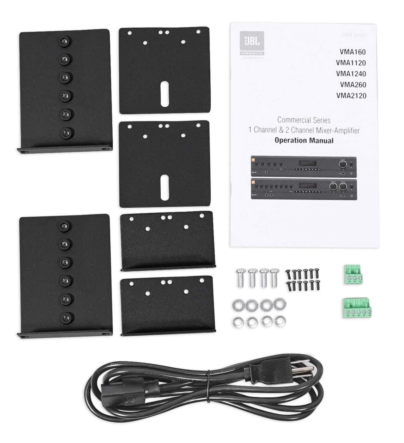 Audiosavings Audiosavings Bundle: (1) JBL VMA1240 Commercial/Restaurant 240W 70v Bluetooth Mixer/Amplifier Bundle with (6) ockville Wet-D4 Black Dual 4" Indoor/Outdoor Commercial/Restaurant 70V Speaker (7 Item)