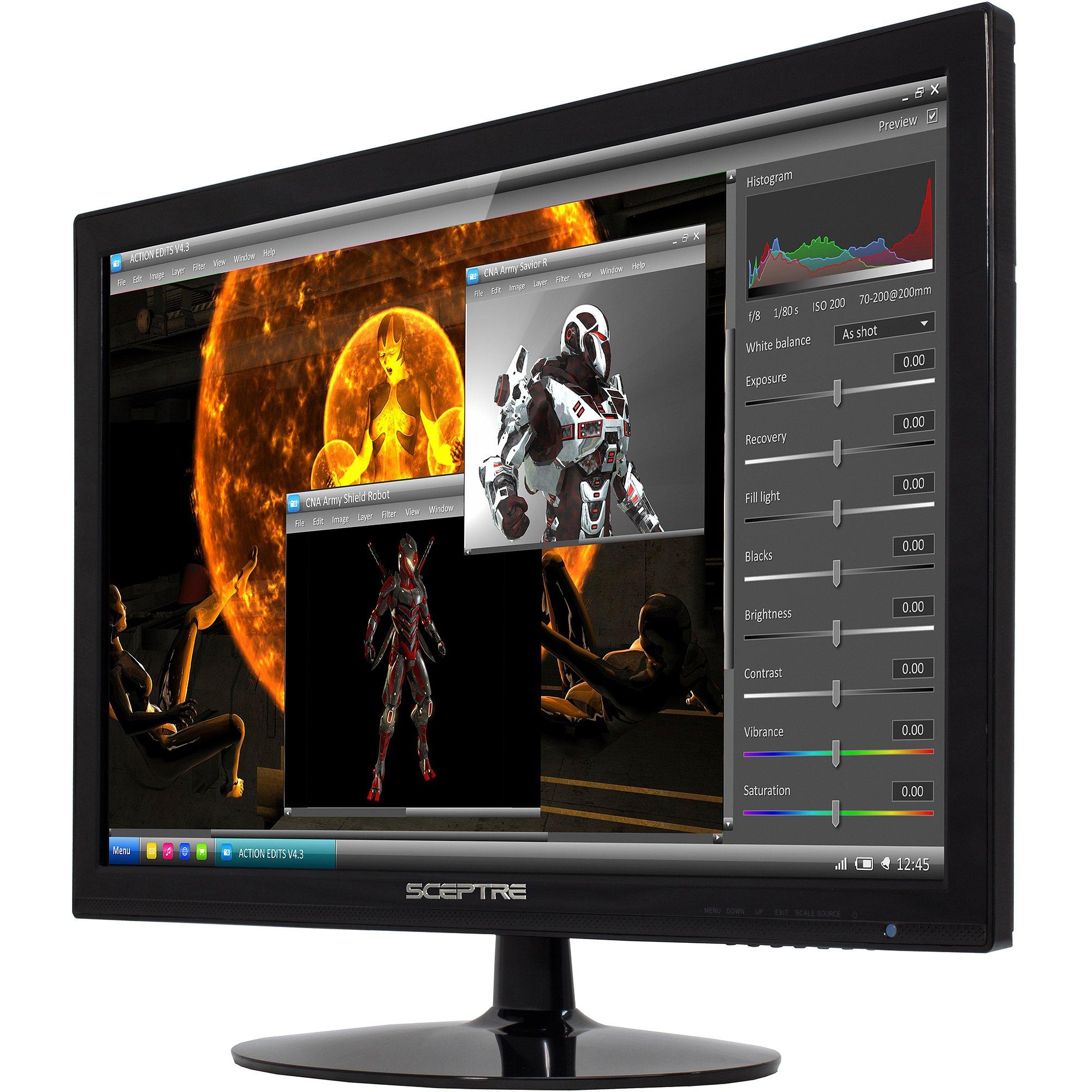 Sceptre Sceptre 24-inch FHD LED Gaming Monitor 2X HDMI VGA 75Hz Build-in Speakers, Machine Black