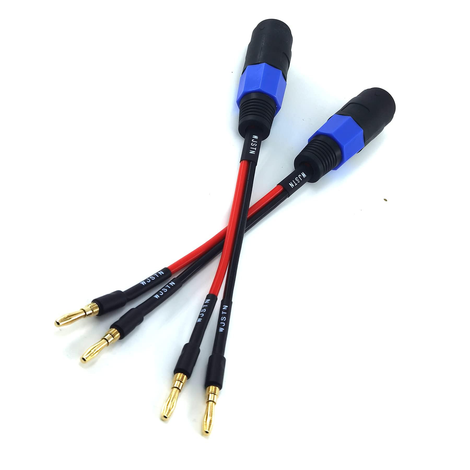 WJSTN WJSTN Banana Plugs to speakon Speaker Adapter Cablespeakon to Banana Plug Cable 12awg 6in/2 Pack
