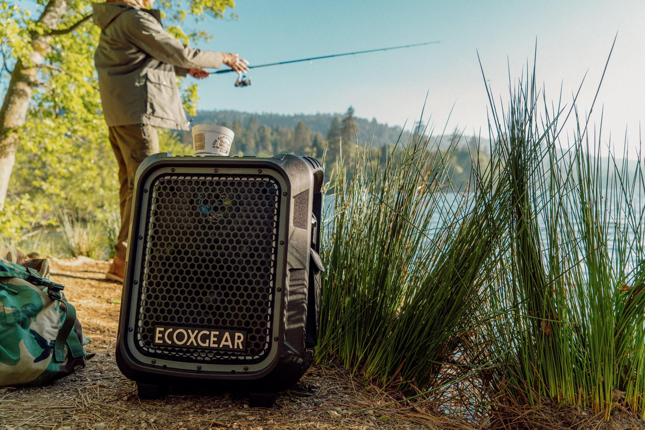 ECOXGEAR ECOXGEAR: EcoBoulder Ultra 121dB Loud Rugged Bluetooth 5.1 Speaker, IP67 Waterproof, Drop and dustproof with Party Lights, 50+ Hours runtime, it Even Floats Black