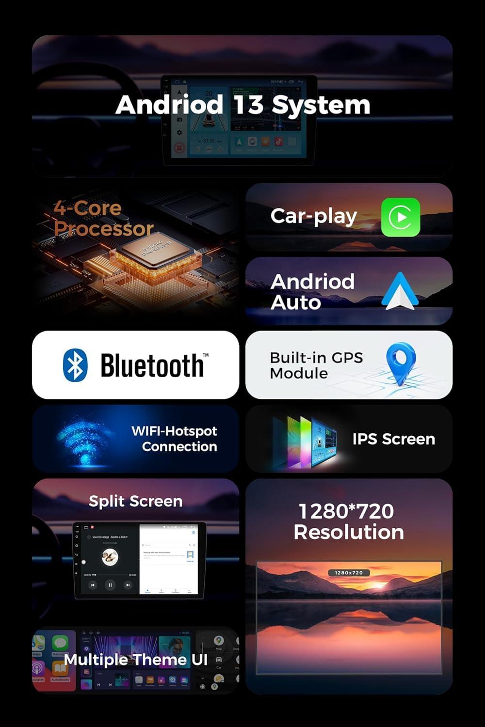 FELLOSTAR Radio Stereo for Ford S-MAX 2006-2015 Android 13 Head Unit 9 Inch Touch Screen Built in Carplay Andriod Auto IPS Bluetooth GPS Navigation (4-Core 2+32GB) FELLOSTAR