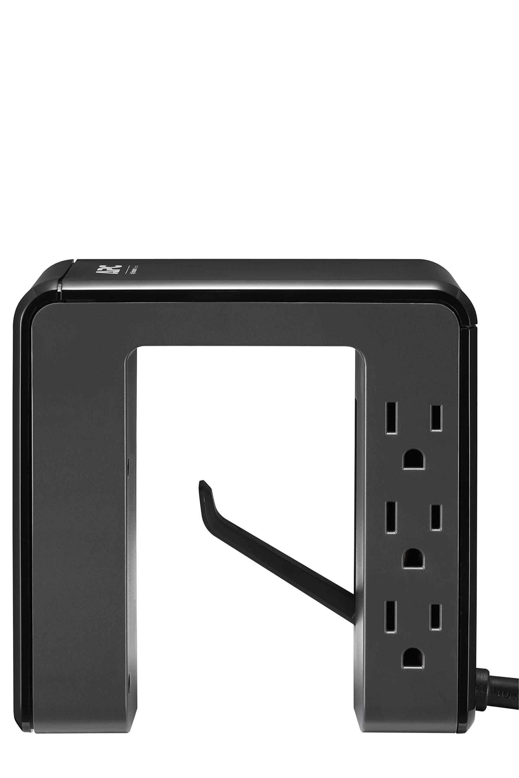 APC APC Desk Mount Power Station PE6U4, U-Shaped Surge Protector with USB Ports (4), Desk Clamp, 6 Outlet, 1080 Joules Black