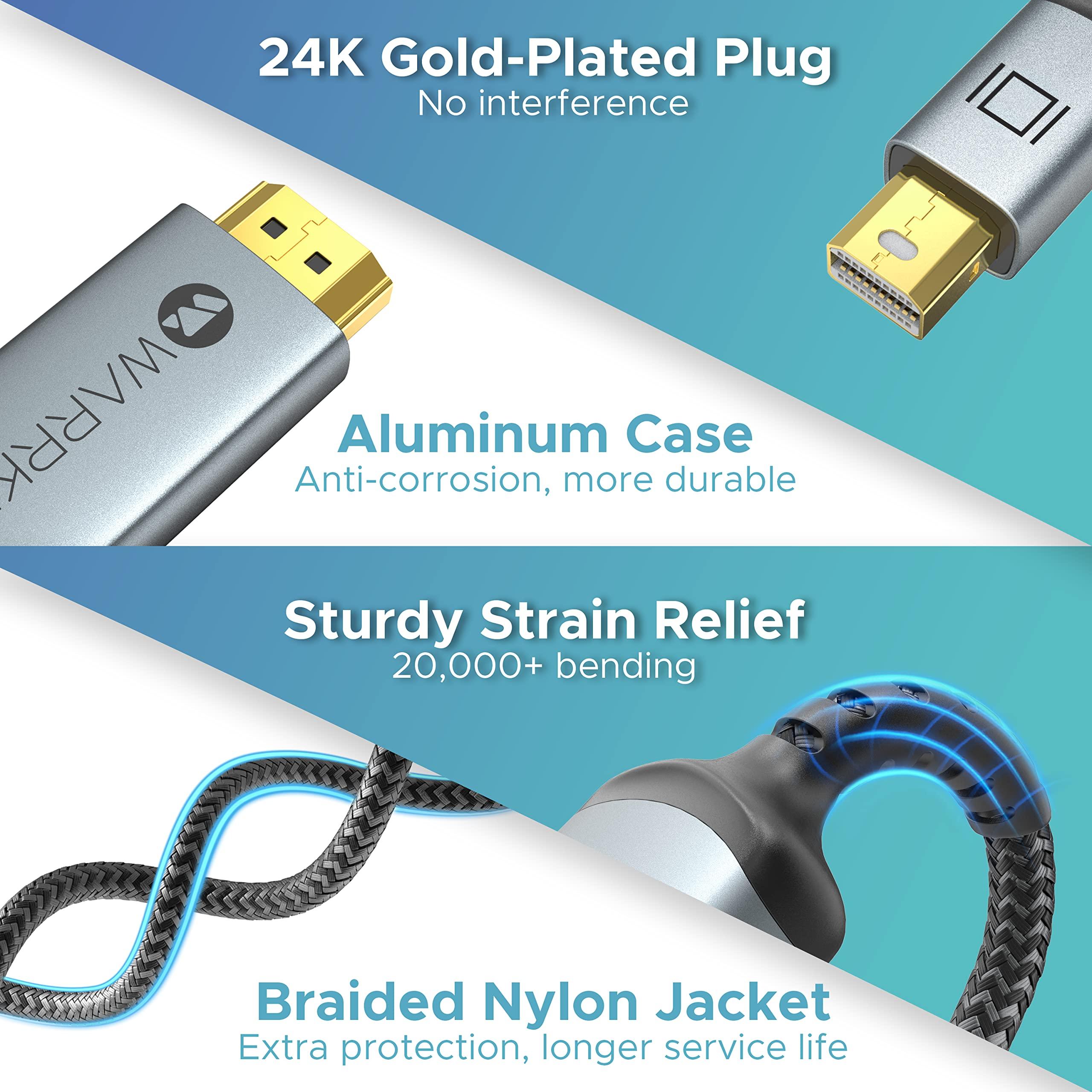 Warrky Warrky 4K Mini DisplayPort to HDMI Cable and 4K Mini DisplayPort to HDMI Adapter Bundle