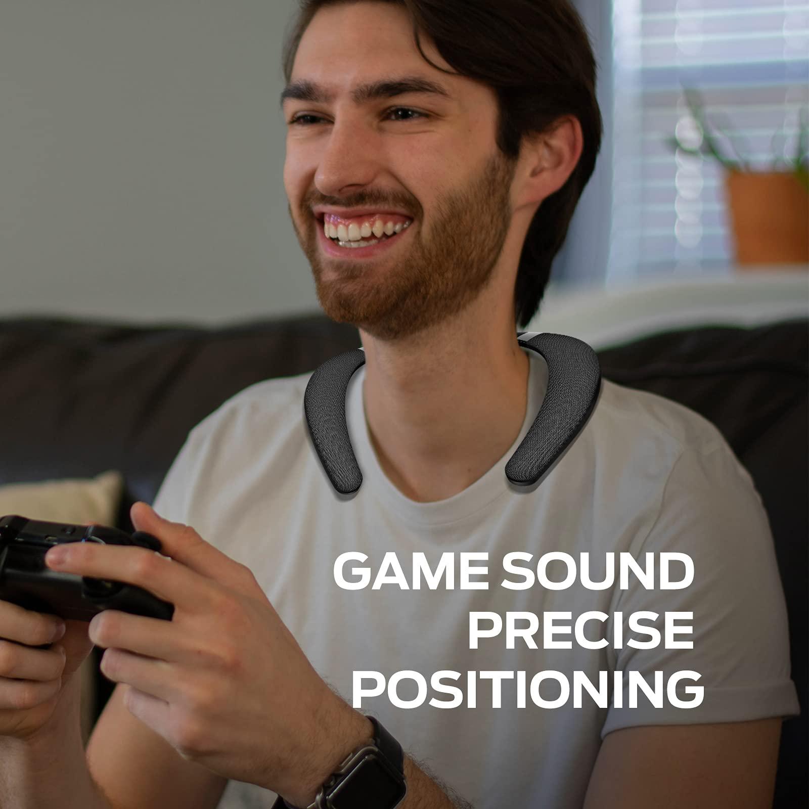 Monster Monster Boomerang Neckband Bluetooth Speaker, Neck Speaker Bluetooth Wireless, Wearable Speaker with 12H Playtime, True 3D Stereo Sound, Portable Soundwear, IPX7 Waterproof, for Home Sport Outdoor